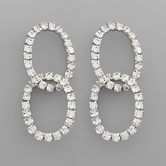 Double Oval Link Earrings - Picture 2 of 2